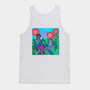 Purple Watering Can Cats Tank Top
